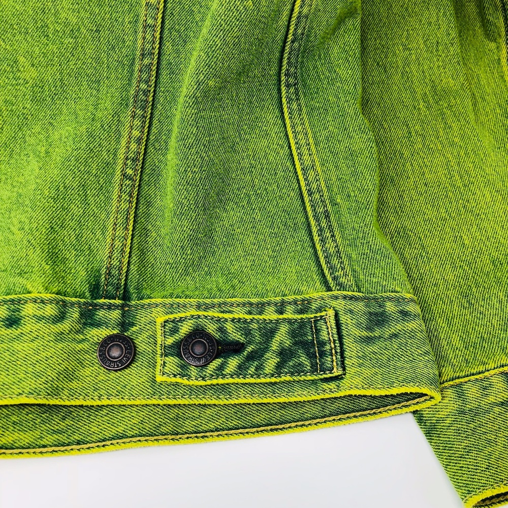 Levis Trucker Jacket Neon Green - Picture 8 of 8